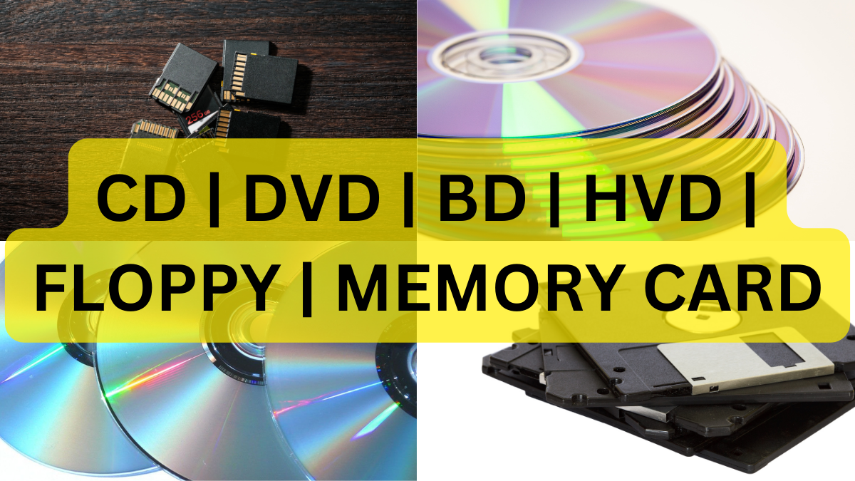 Optical Disk in Computer CD DVD BD HVD Floppy SD XD Card