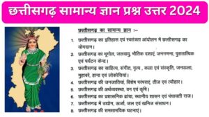 Chhattisgarh GK Questions and Answers in Hindi Most Important